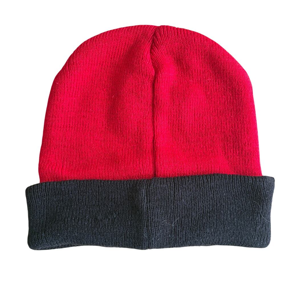 Winnie the Pooh Disney Red Black Vintage 90's Black Red Beanie Snow Winter‎ Hat - Picture 3 of 5